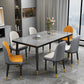 Rectangle Stone Top Dining Table Glam Style Kitchen Dining Table Clearhalo 'Dining Tables & Seating' 'Dining Tables' 'dining_table' 'furn' 'furn_dining_table' 'Furniture' 'Kitchen & Dining Furniture' 7012528