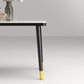 Rectangle Stone Top Dining Table Glam Style Kitchen Dining Table Clearhalo 'Dining Tables & Seating' 'Dining Tables' 'dining_table' 'furn' 'furn_dining_table' 'Furniture' 'Kitchen & Dining Furniture' 7012531