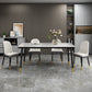 Rectangle Stone Top Dining Table Glam Style Kitchen Dining Table Clearhalo 'Dining Tables & Seating' 'Dining Tables' 'dining_table' 'furn' 'furn_dining_table' 'Furniture' 'Kitchen & Dining Furniture' 7012534