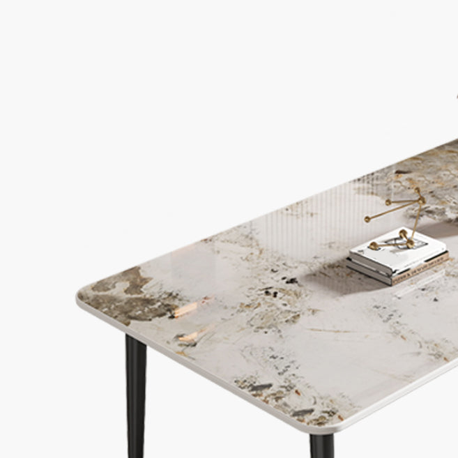 Glam Style Rectangle Dining Table Stone Top Dining Room Table Clearhalo 'Dining Tables & Seating' 'Dining Tables' 'dining_table' 'furn' 'furn_dining_table' 'Furniture' 'Kitchen & Dining Furniture' 7012549