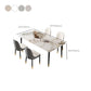 Glam Style Rectangle Dining Table Stone Top Dining Room Table Clearhalo 'Dining Tables & Seating' 'Dining Tables' 'dining_table' 'furn' 'furn_dining_table' 'Furniture' 'Kitchen & Dining Furniture' 7012551