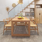 Dinettetafel in Simplicity-stijl Rechthoek massief houten eettafel in naturel