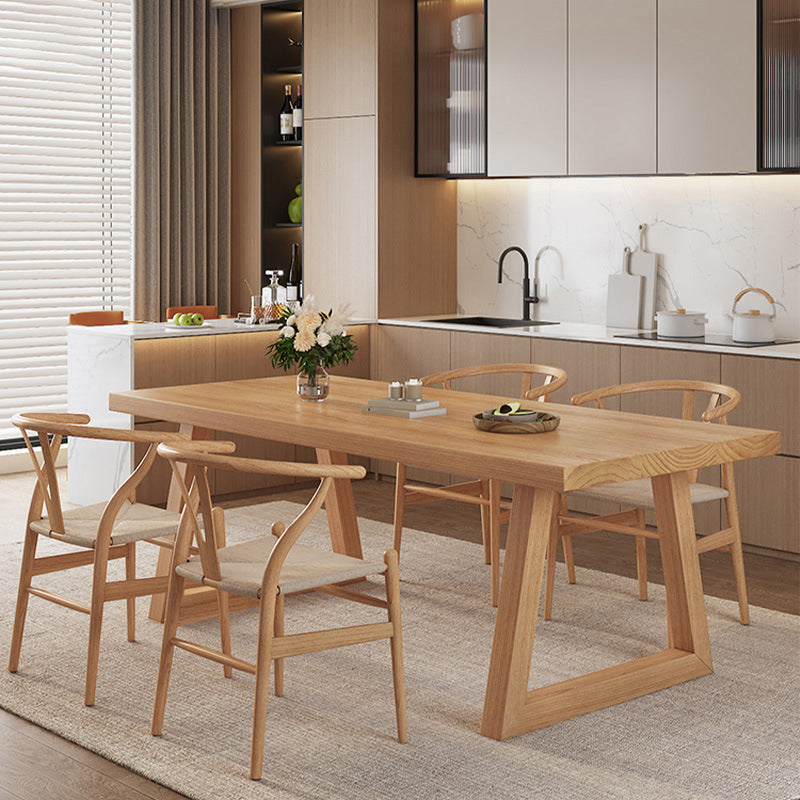 Simplicity Style Dinette Table Rectangle Solid Wood Dinner Table in Brown Clearhalo 'Dining Tables & Seating' 'Dining Tables' 'dining_table' 'furn' 'furn_dining_table' 'Furniture' 'Kitchen & Dining Furniture' 7012574