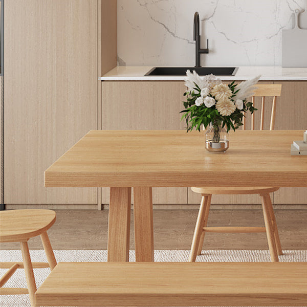 Simplicity Style Dinette Table Rectangle Solid Wood Dinner Table in Brown Clearhalo 'Dining Tables & Seating' 'Dining Tables' 'dining_table' 'furn' 'furn_dining_table' 'Furniture' 'Kitchen & Dining Furniture' 7012576