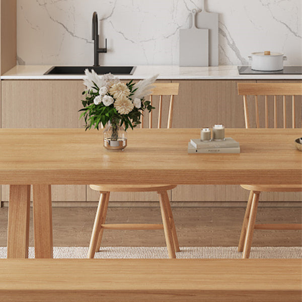 Simplicity Style Dinette Table Rectangle Solid Wood Dinner Table in Brown Clearhalo 'Dining Tables & Seating' 'Dining Tables' 'dining_table' 'furn' 'furn_dining_table' 'Furniture' 'Kitchen & Dining Furniture' 7012577