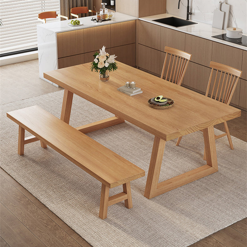 Simplicity Style Dinette Table Rectangle Solid Wood Dinner Table in Brown Clearhalo 'Dining Tables & Seating' 'Dining Tables' 'dining_table' 'furn' 'furn_dining_table' 'Furniture' 'Kitchen & Dining Furniture' 7012580