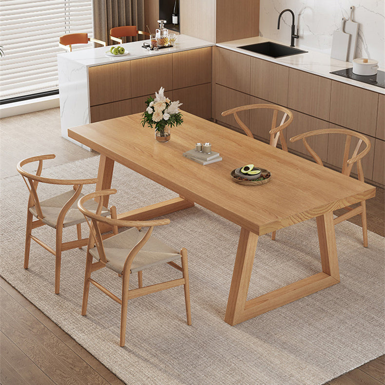 Simplicity Style Dinette Table Rectangle Solid Wood Dinner Table in Brown Clearhalo 'Dining Tables & Seating' 'Dining Tables' 'dining_table' 'furn' 'furn_dining_table' 'Furniture' 'Kitchen & Dining Furniture' 7012582