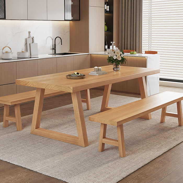 Simplicity Style Dinette Table Rectangle Solid Wood Dinner Table in Brown Clearhalo 'Dining Tables & Seating' 'Dining Tables' 'dining_table' 'furn' 'furn_dining_table' 'Furniture' 'Kitchen & Dining Furniture' 7012585