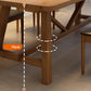 Industrial Dinette Table Solid Wood Rectangle Dinner Table in Brown