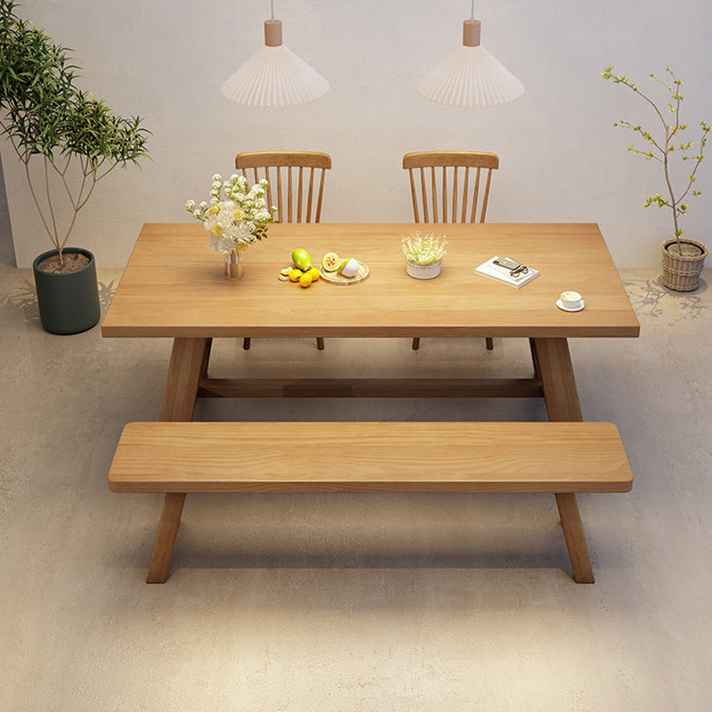 Industrial Style Dinette Table Rectangle Solid Wood Dinner Table in Brown Clearhalo 'Dining Tables & Seating' 'Dining Tables' 'dining_table' 'furn' 'furn_dining_table' 'Furniture' 'Kitchen & Dining Furniture' 7012631