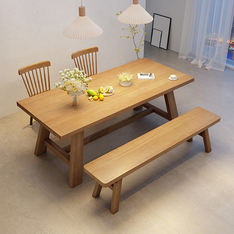 Industrial Style Dinette Table Rectangle Solid Wood Dinner Table in Brown Clearhalo 'Dining Tables & Seating' 'Dining Tables' 'dining_table' 'furn' 'furn_dining_table' 'Furniture' 'Kitchen & Dining Furniture' 7012634