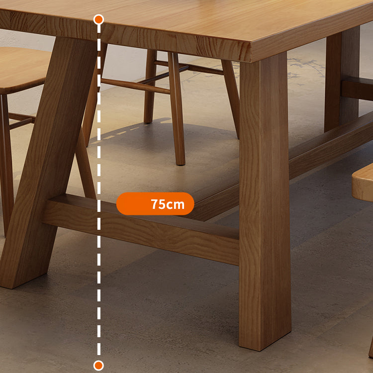 Industrial Style Dinette Table Rectangle Solid Wood Dinner Table in Brown Clearhalo 'Dining Tables & Seating' 'Dining Tables' 'dining_table' 'furn' 'furn_dining_table' 'Furniture' 'Kitchen & Dining Furniture' 7012639