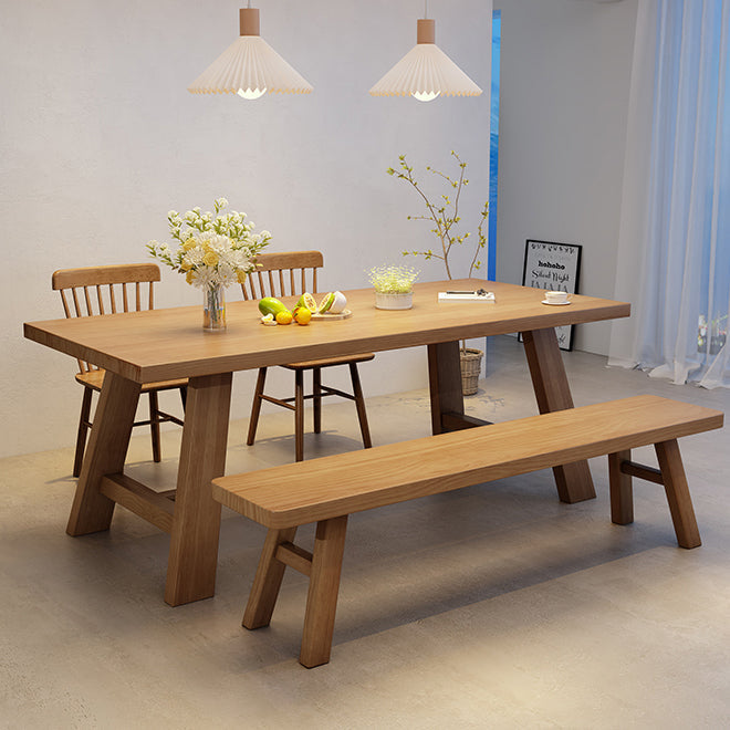 Industrial Style Dinette Table Rectangle Solid Wood Dinner Table in Brown Clearhalo 'Dining Tables & Seating' 'Dining Tables' 'dining_table' 'furn' 'furn_dining_table' 'Furniture' 'Kitchen & Dining Furniture' 7012641