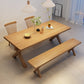 Industrial Dinner Table Rectangle Solid Wood Dinette Table in Brown
