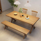 Industrial Dinner Table Rectangle Solid Wood Dinette Table in Brown
