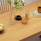 Industrial Dinner Table Rectangle Solid Wood Dinette Table in Brown