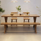 Industrial Dinner Table Rectangle Solid Wood Dinette Table in Brown