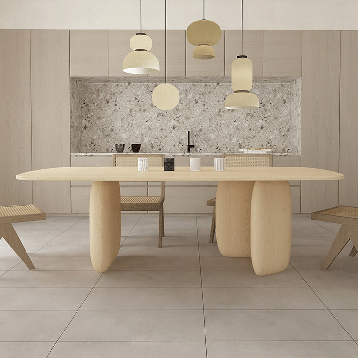 Contemporary Rectangle Dinner Table Dining Room Solid Wood Dining Table Clearhalo 'Dining Tables & Seating' 'Dining Tables' 'dining_table' 'furn' 'furn_dining_table' 'Furniture' 'Kitchen & Dining Furniture' 7012699