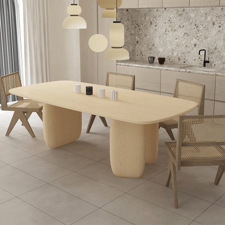 Contemporary Rectangle Dinner Table Dining Room Solid Wood Dining Table Clearhalo 'Dining Tables & Seating' 'Dining Tables' 'dining_table' 'furn' 'furn_dining_table' 'Furniture' 'Kitchen & Dining Furniture' 7012700