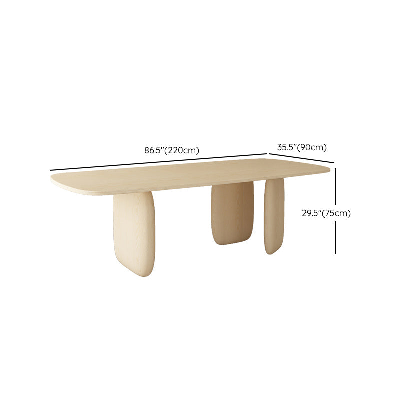 Contemporary Rectangle Dinner Table Dining Room Solid Wood Dining Table Clearhalo 'Dining Tables & Seating' 'Dining Tables' 'dining_table' 'furn' 'furn_dining_table' 'Furniture' 'Kitchen & Dining Furniture' 7012708