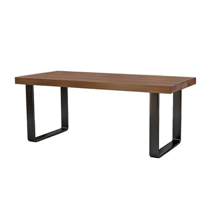 Industrial Dinner Table Solid Wood Rectangle Dinette Table in Brown
