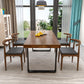 Industrial Dinner Table Solid Wood Rectangle Dinette Table in Brown