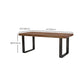 Industrial Dinner Table Solid Wood Rectangle Dinette Table in Brown