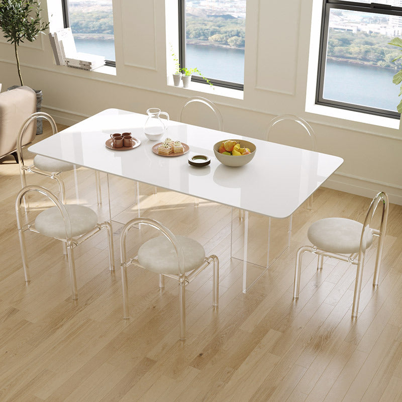 Simplicity Dinette Tafel Rechthoekige stenen eettafel in wit