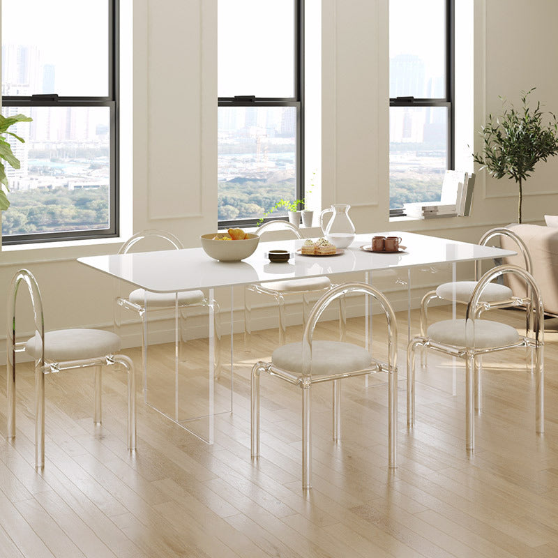Simplicity Dinette Tafel Rechthoekige stenen eettafel in wit