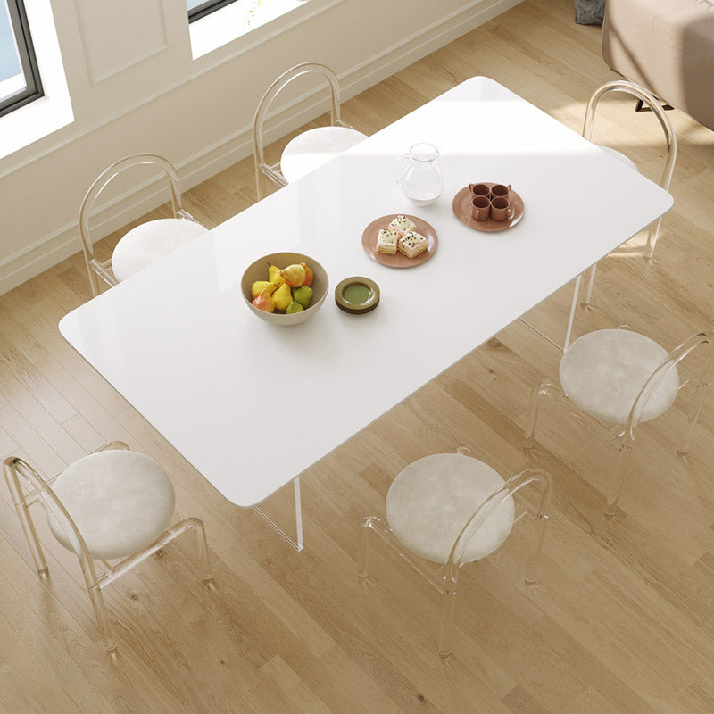 Simplicity Dinette Tafel Rechthoekige stenen eettafel in wit