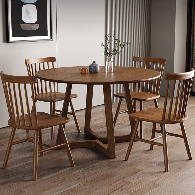 Dining Room Dinner Table Round Wood Top Kitchen Dining Table Clearhalo 'Dining Tables & Seating' 'Dining Tables' 'dining_table' 'furn' 'furn_dining_table' 'Furniture' 'Kitchen & Dining Furniture' 7012748
