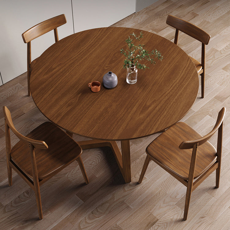 Dining Room Dinner Table Round Wood Top Kitchen Dining Table Clearhalo 'Dining Tables & Seating' 'Dining Tables' 'dining_table' 'furn' 'furn_dining_table' 'Furniture' 'Kitchen & Dining Furniture' 7012750