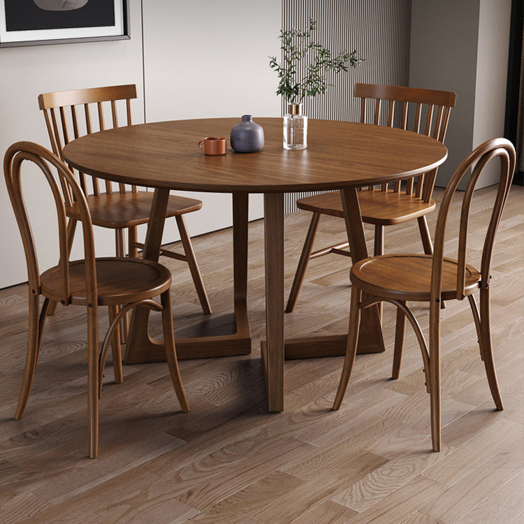 Dining Room Dinner Table Round Wood Top Kitchen Dining Table Clearhalo 'Dining Tables & Seating' 'Dining Tables' 'dining_table' 'furn' 'furn_dining_table' 'Furniture' 'Kitchen & Dining Furniture' 7012755
