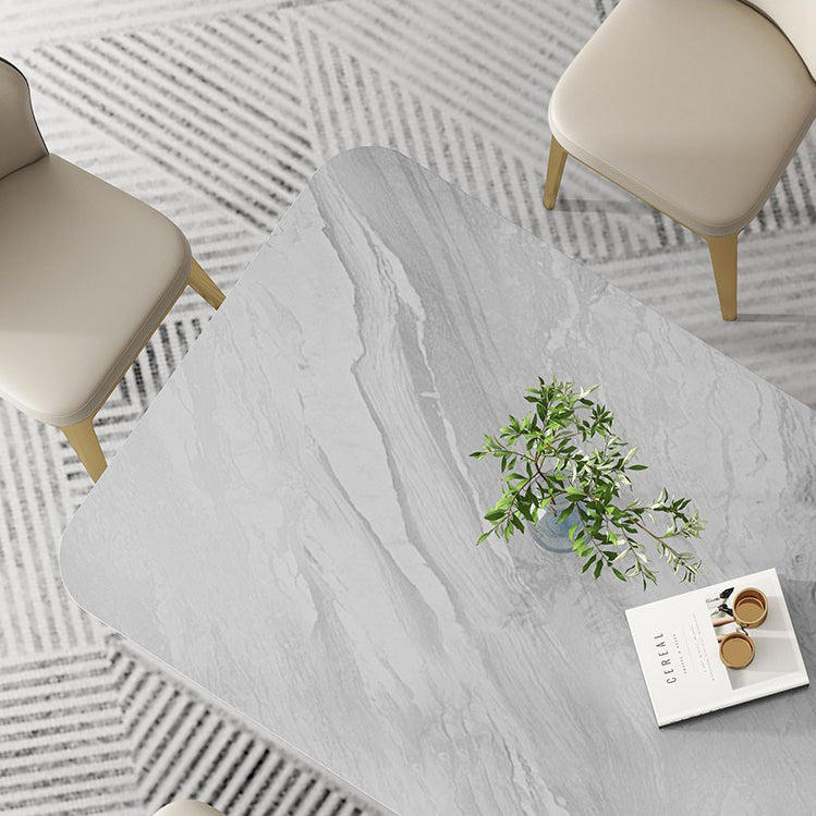 Glam-stijl eettafel stenen rechthoekige eettafel in wit
