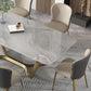 Glam-stijl eettafel stenen rechthoekige eettafel in wit