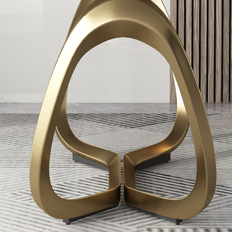 Glam-stijl eettafel stenen rechthoekige eettafel in wit