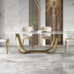 Glam-stijl eettafel stenen rechthoekige eettafel in wit