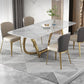 Glam-stijl eettafel stenen rechthoekige eettafel in wit