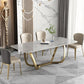 Glam-stijl eettafel stenen rechthoekige eettafel in wit
