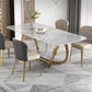 Glam-stijl eettafel stenen rechthoekige eettafel in wit