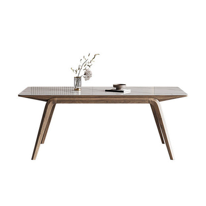 Mesa de comedor industrial Mesa de comedor rectangular de piedra en blanco