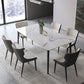 Simplicity Dinette Table Rectangle Stone Dinner Table for Dining Room