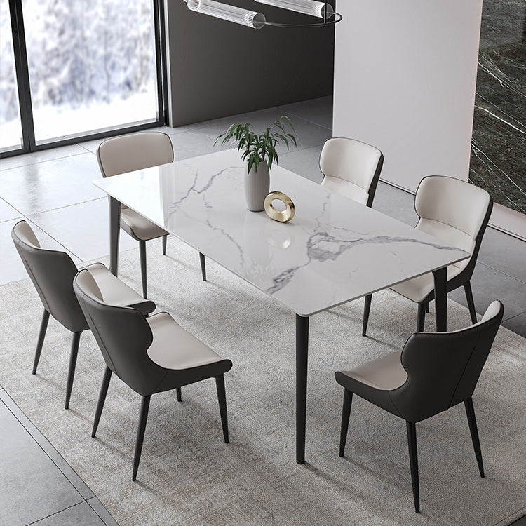 Simplicity Dinette Table Rectangle Stone Dinner Table for Dining Room