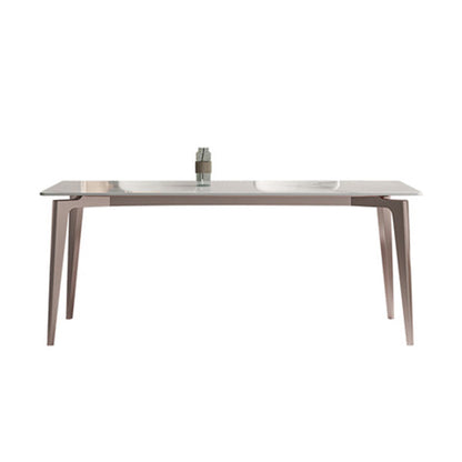 Simplicity Dinette Table Rectangle Stone Dinner Table for Dining Room