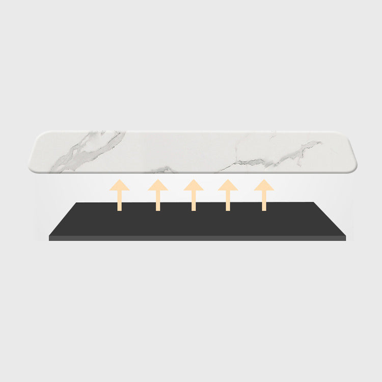 Simplicity Dinette Table Rectangle Stone Dinner Table for Dining Room