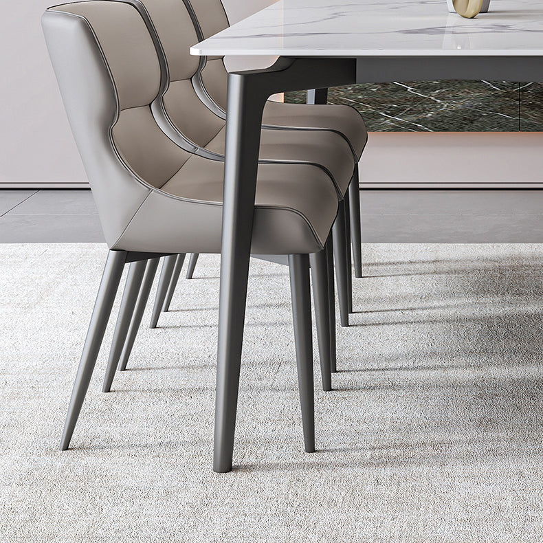 Simplicity Dinette Table Rectangle Stone Dinner Table for Dining Room