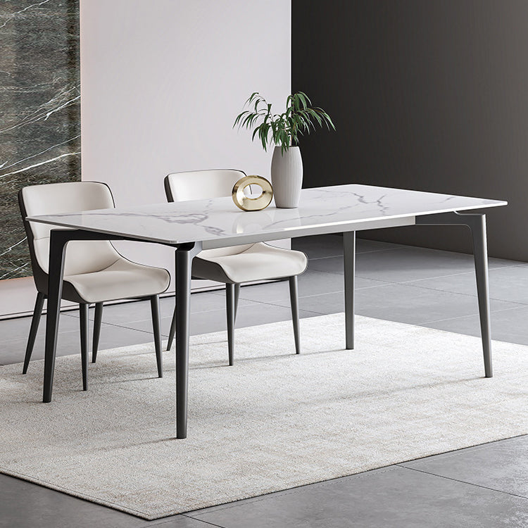 Simplicity Dinette Table Rectangle Stone Dinner Table for Dining Room