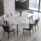 Simplicity Dinette Table Rectangle Stone Dinner Table for Dining Room