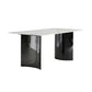 Industrial Dinner Table Stone Rectangle Dining Site Table for Home Black White Without Chairs Clearhalo 'Dining Tables & Seating' 'Dining Tables' 'dining_table' 'furn' 'furn_dining_table' 'Furniture' 'Kitchen & Dining Furniture' 7012858