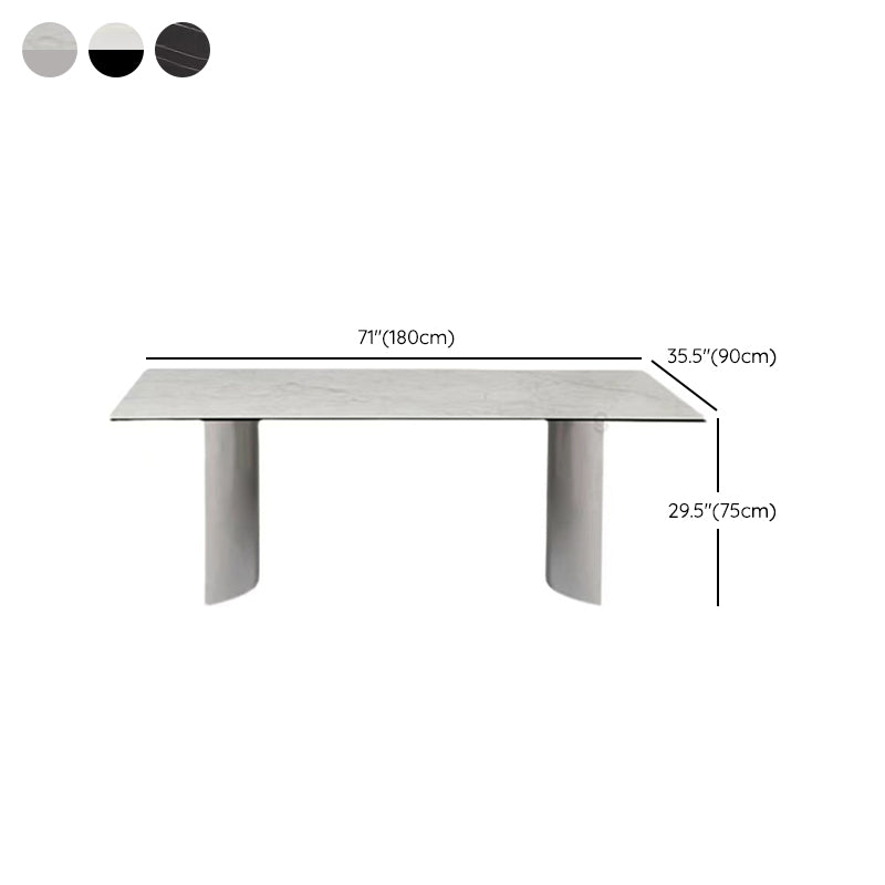 Industrial Dinner Table Stone Rectangle Dining Site Table for Home Clearhalo 'Dining Tables & Seating' 'Dining Tables' 'dining_table' 'furn' 'furn_dining_table' 'Furniture' 'Kitchen & Dining Furniture' 7012865